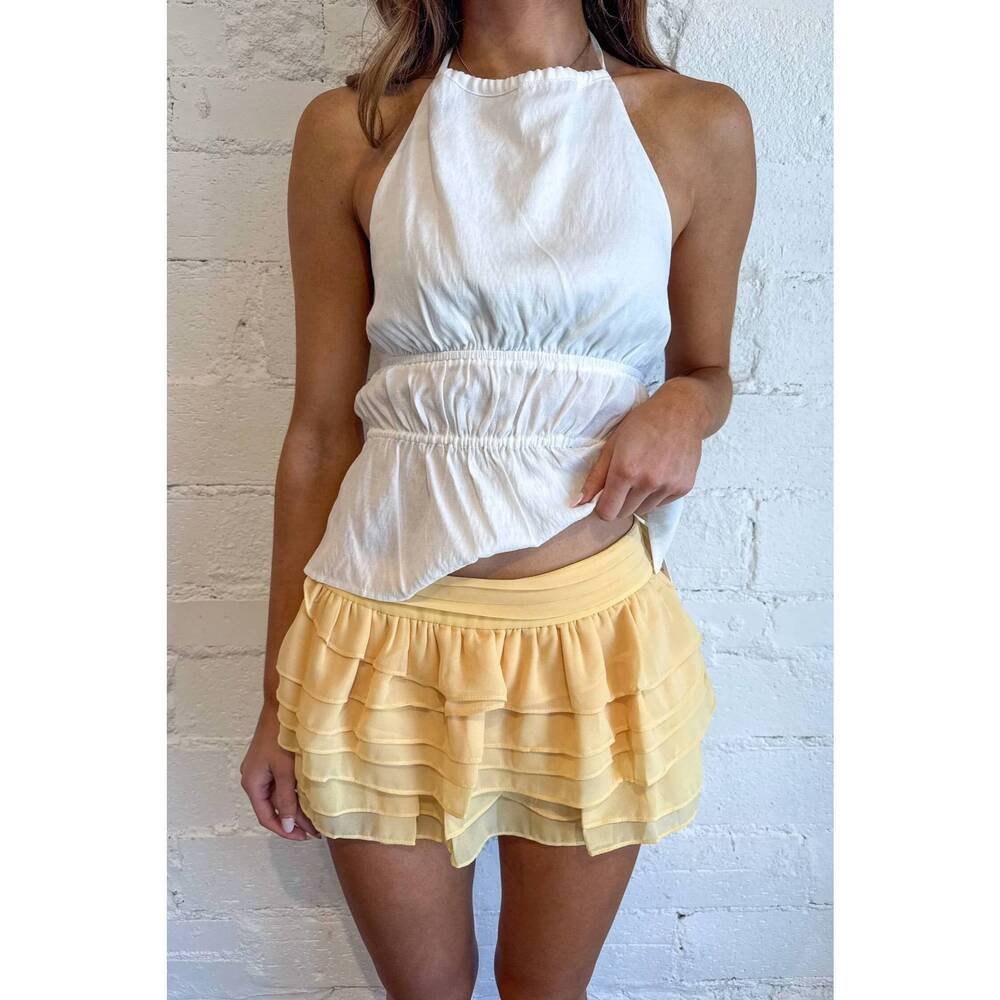 NEW SKY TO MOON pastel princess mini skort in yellow